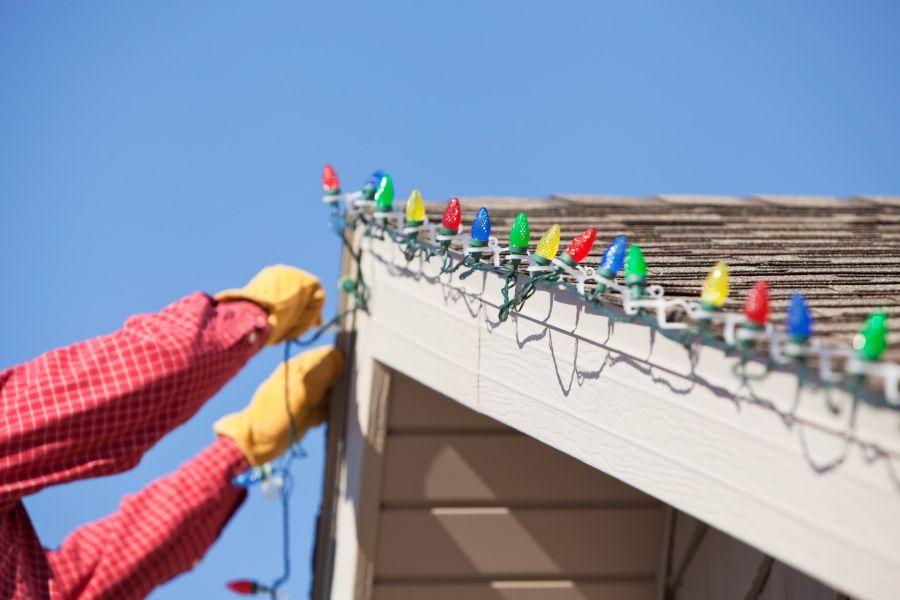 Christmas Light Hanging by NPC Facility Services